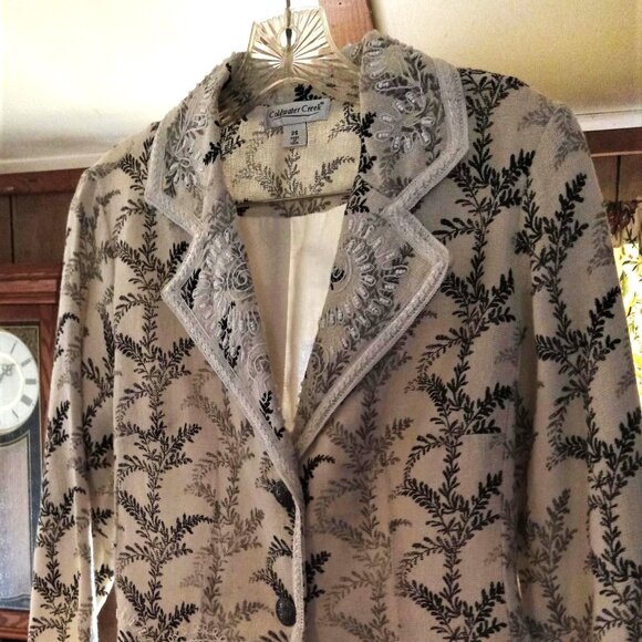 1980's Rare Coldwater Creek Beaded Blazer.100% cotton Shell. SHIPS FREE - Picture 1 of 10